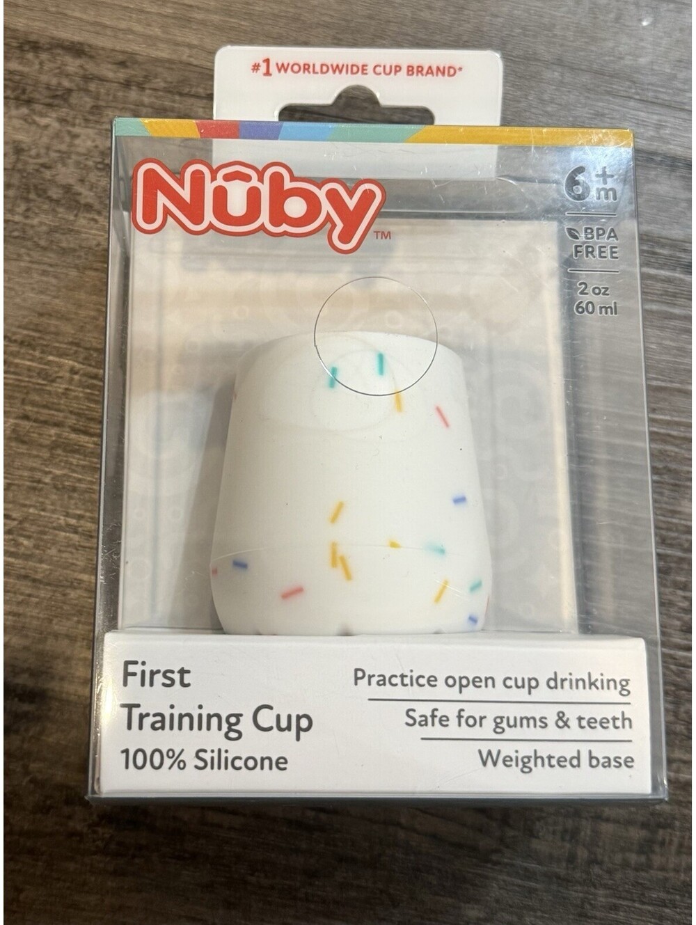 Nuby Baby's First Open Training Cup 2 Oz  100% Silicone - BPA Free New